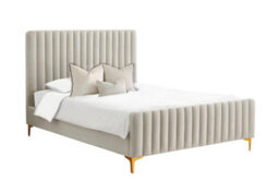 Stratus Interiors Milano Modern Tubed Line Upholstered Bed Frame - Metal Gaslift - King - thumbnail 2