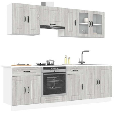 Berkfield 8 Piece Kitchen Cabinet Set Kalmar Grey Sonoma Engineered Wood - image 1