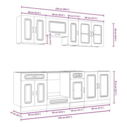 Berkfield 8 Piece Kitchen Cabinet Set Kalmar Grey Sonoma Engineered Wood - thumbnail 9
