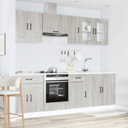 Berkfield 8 Piece Kitchen Cabinet Set Kalmar Grey Sonoma Engineered Wood - thumbnail 3