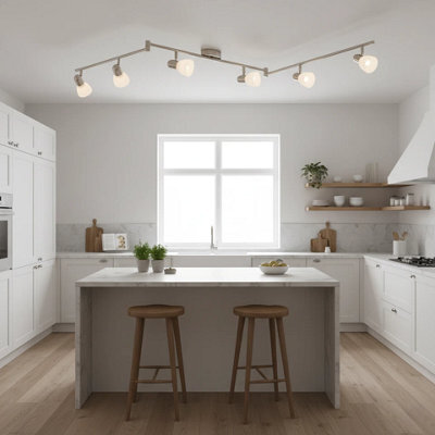 Urbn-Living Urbnliving 6 Arm Modern Ceiling Spot Light Satin Nickel Finish With Included Bulbs Lighting For Living Room,office Energy Class G - image 1