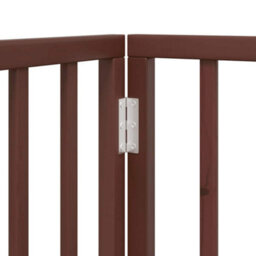 Walplus Brown Dog Gate With Door Foldable 9 Panels 450 Cm Poplar Wood - thumbnail 8
