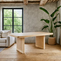 Wyld Haus Arizona Natural Mango Wood Dining Table With Fluted Panel Legs, Seats 6 - thumbnail 2