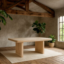 Wyld Haus Arizona Natural Mango Wood Dining Table With Fluted Panel Legs, Seats 6 - thumbnail 4