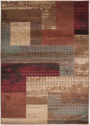 Livabliss Riley-Modern Red Brown Grey Graphic Living Dining Bedroom Rug 120 X 160 Cm Easy Care, Non Shedding - thumbnail 1