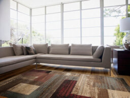 Livabliss Riley-Modern Red Brown Grey Graphic Living Dining Bedroom Rug 120 X 160 Cm Easy Care, Non Shedding - thumbnail 2