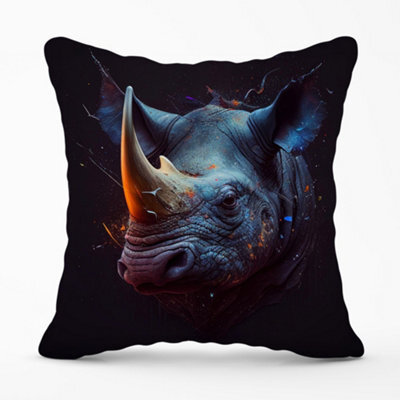Warren Reed Designer Rhino Face Splashart Cushions 45Cm X 45Cm - image 1