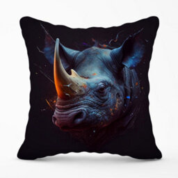 Warren Reed Designer Rhino Face Splashart Cushions 45Cm X 45Cm - thumbnail 1