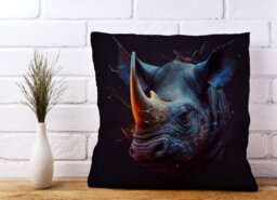 Warren Reed Designer Rhino Face Splashart Cushions 45Cm X 45Cm - thumbnail 2