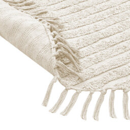 Beliani Beige Cotton Round Area Rug 140Cm Tufted With Fringe - thumbnail 6