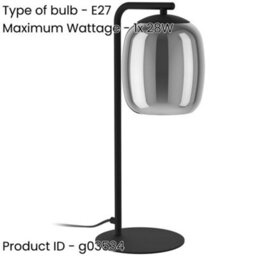 Loops Stylish Modern Black Led Table Lamp Indoor Home Decor - thumbnail 2
