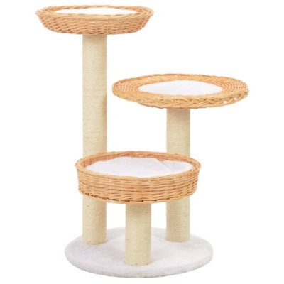 Vidaxl Cat Tree With Sisal Scratching Post Natural Willow Wood - image 1