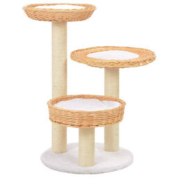 Vidaxl Cat Tree With Sisal Scratching Post Natural Willow Wood - thumbnail 1
