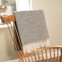 Native Natural Cable Pattern 100% Wool Blanket - thumbnail 1