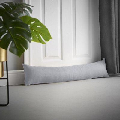 Luxury Living Velvet Chenille Draught Excluder 90Cm X 15Cm X 15Cm Silver - image 1