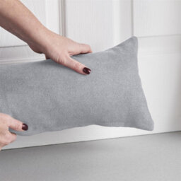 Luxury Living Velvet Chenille Draught Excluder 90Cm X 15Cm X 15Cm Silver - thumbnail 3