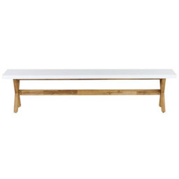 Beliani Garden Dining Set With Benches And Stools 8 Seater Olbia Concrete White - thumbnail 7