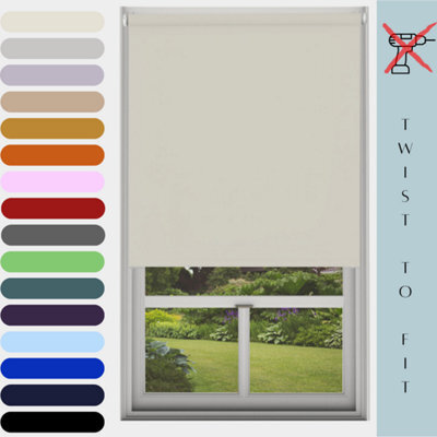 Caecus Blinds Mtm Blinds Outlet No Drill Blackout Roller Blind Natural 090Cmx210Cm - image 1