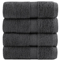 Berkfield Premium Guest Towels Solund 4Pcs Anthracite 30X50Cm 600Gsm