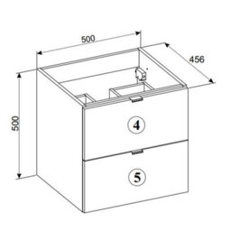 Heze Furniture Dalia 2 Drawer Bathroom Cabinet Vanity Unit 50Cm With Built-In Basin - Cashmere - thumbnail 6