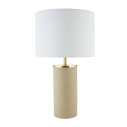 Harbour Studio Rubia Cylinder Satin Beige & White Table Lamp - thumbnail 2