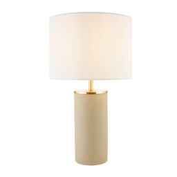 Harbour Studio Rubia Cylinder Satin Beige & White Table Lamp - thumbnail 3