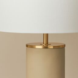 Harbour Studio Rubia Cylinder Satin Beige & White Table Lamp - thumbnail 4