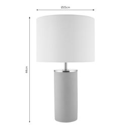 Harbour Studio Rubia Cylinder Satin Beige & White Table Lamp - thumbnail 7