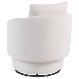 Beliani Swivel Armchair Horsens With Storage Fabric Off-White - thumbnail 5
