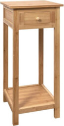 Hygrad Built to Survive Bamboo Tall Side Bedroom Living Room Nightstand With Drawer And Lower Shelf - Slim Bedside Table For Hallway Or Narrow  Spaces - thumbnail 4