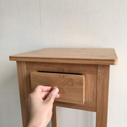Hygrad Built to Survive Bamboo Tall Side Bedroom Living Room Nightstand With Drawer And Lower Shelf - Slim Bedside Table For Hallway Or Narrow  Spaces - thumbnail 6