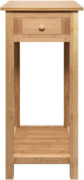 Hygrad Built to Survive Bamboo Tall Side Bedroom Living Room Nightstand With Drawer And Lower Shelf - Slim Bedside Table For Hallway Or Narrow  Spaces