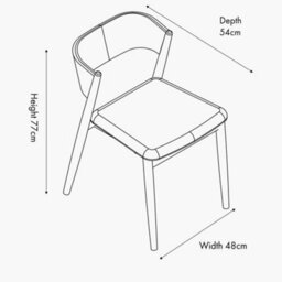 Pacific Lifestyle Natural Linen And Dark Brown Wood Curved Back Dining Chair - thumbnail 9