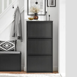 Sobuy Fsr165-H-Sch, 3 Flip-Drawers Shoe Cabinet Shoe Rack Shoe Storage Cupboard, Black,w61Xd26Xh119.5 - thumbnail 2