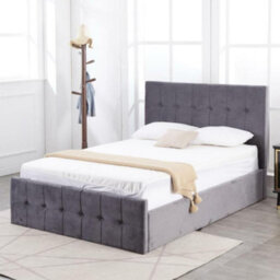 Kosy Koala Ottoman Bed 3Ft Bed Grey Velvet Single Bed Storage Gas Side Lift Bed For Adults Kids Milano 3Ft Single 206X101Cm - thumbnail 2