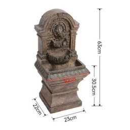 Large Lion Stone Pillar Solar Powered Water Feature Outdoor Garden Fountain 62Cm - thumbnail 2
