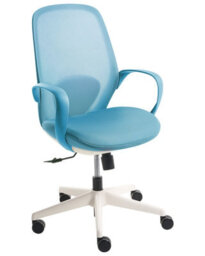 Wyld And Coco Office Chair Blue Mesh With Tilt-Backrest, Armrests And Adjustable Height - thumbnail 3