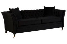 Orsina 3 Seat Button Tufted Onyx Sofa,settee With Wooden Legs,chesterfield Sofa With Matching Cushions,lounge Sofa - thumbnail 2