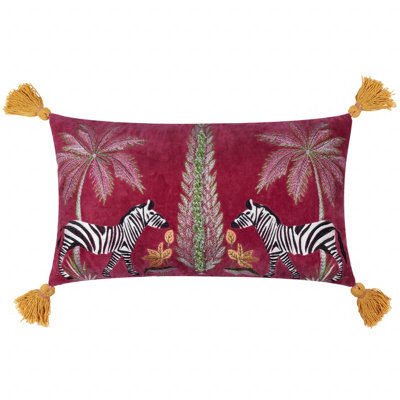 Wylder Kalahari Embroidered Velvet Feather Rich Cushion - image 1