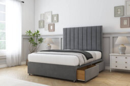 "Comfort Tokyo Armour Coniston Divan Bed Base 2 Drawers Same Side - 54"" Floor Standing  4' Small Double" - thumbnail 1