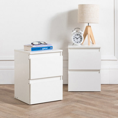 Home Treats 2 Drawer Set Of 2 Bedside Table's White Chest Of Drawers - image 1