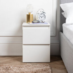Home Treats 2 Drawer Set Of 2 Bedside Table's White Chest Of Drawers - thumbnail 2