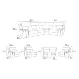 Furnishings For Less UK Maeve Electric Reclining 4 Seater Corner Sofa L Shaped Midnight Black - thumbnail 5