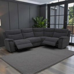 Furnishings For Less UK Maeve Electric Reclining 4 Seater Corner Sofa L Shaped Midnight Black