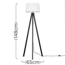 Valuelights Barbro Black Tripod Floor Lamp With White Linen Tapered Shade - thumbnail 5