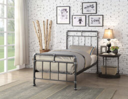 Save On Goods UK 3Ft Single Retro Bed Frame,black,silver,metal Pipe,tube Design.rustic,scaffold Style. Industrial - thumbnail 1