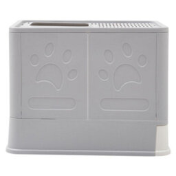 Darphe Grey Front-Entry Top-Opening Foldable Cat Litter Box, 40Cm W X 50Cm D X 39Cm H - thumbnail 5