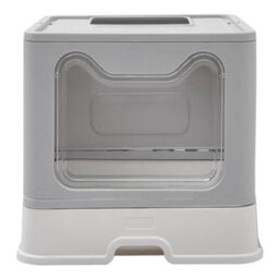 Darphe Grey Front-Entry Top-Opening Foldable Cat Litter Box, 40Cm W X 50Cm D X 39Cm H - thumbnail 4