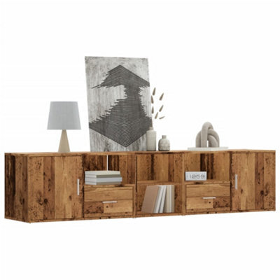 Berkfield Corner Cabinet Old Wood 200X40X45 Cm Engineered Wood - image 1