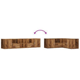 Berkfield Corner Cabinet Old Wood 200X40X45 Cm Engineered Wood - thumbnail 7
